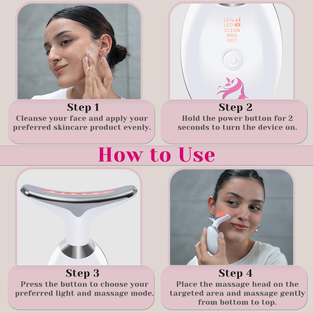 Beautilite mode chaleur visage pour une relaxation douce et absorption.