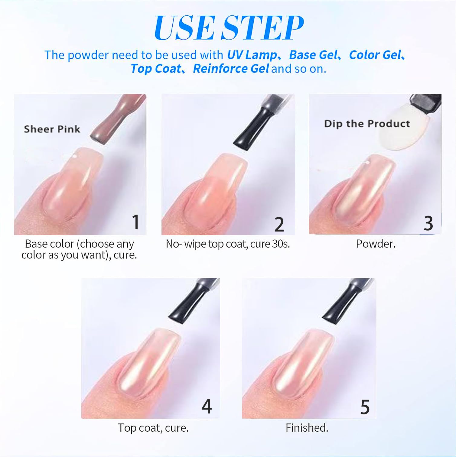 BEAUTNICE Poudre ongles naturel avec subtil scintillement, usage quotidien possible.