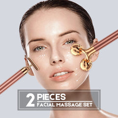 Beauty Bar masseur visage forme T doré pour stimulation sanguine