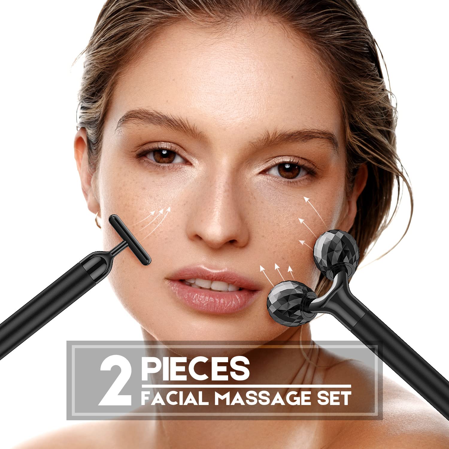 Beauty Bar : masseur visage Forme T pour stimuler la circulation et détendre les muscles.