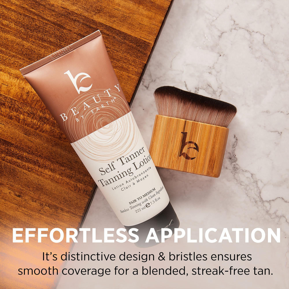 Beauty by Earth - application homogène avec une brosse kabuki adaptée.