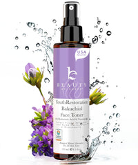Beauty by Earth Bakuchiol Toner : flacon-pompe, soin visage pour peau équilibrée.