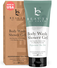 Beauty by Earth – Bouteille gel douche menthe et arbre a the, hydratation légère