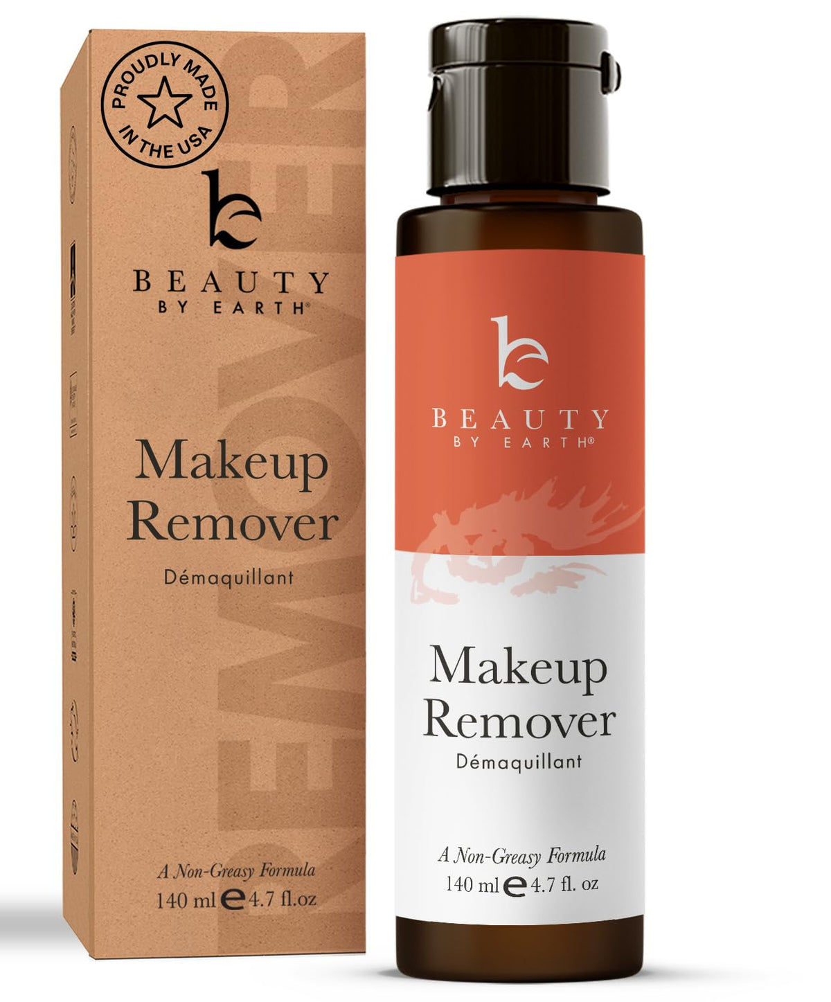 Beauty by Earth démaquillant visage et yeux dans sa bouteille, purification légère et efficace