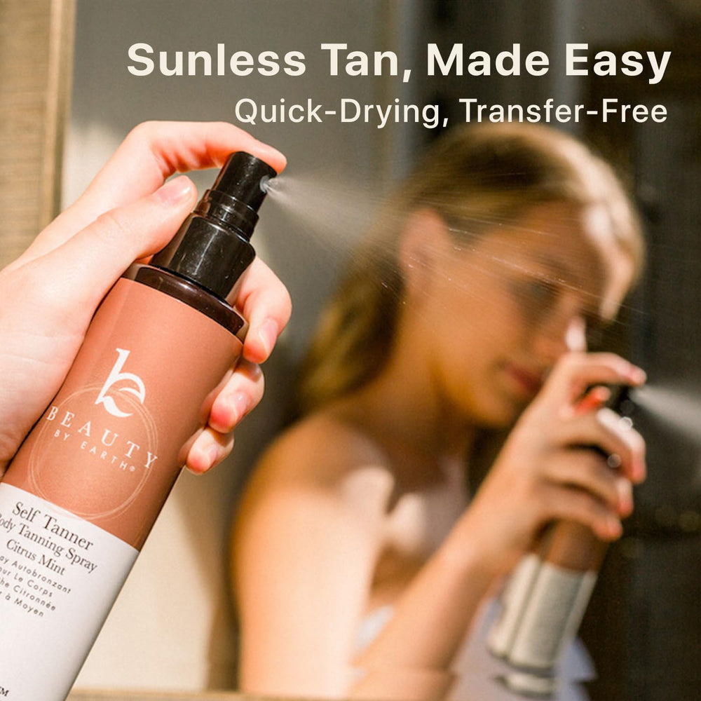 Beauty by Earth Spray avec kit et accessoires recommandés pour une application homogène.