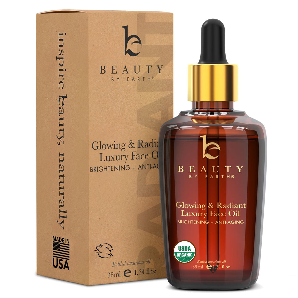 Beauty by Earth flacon-pompe huile visage bio argan, hydratation légère pour peau sèche.