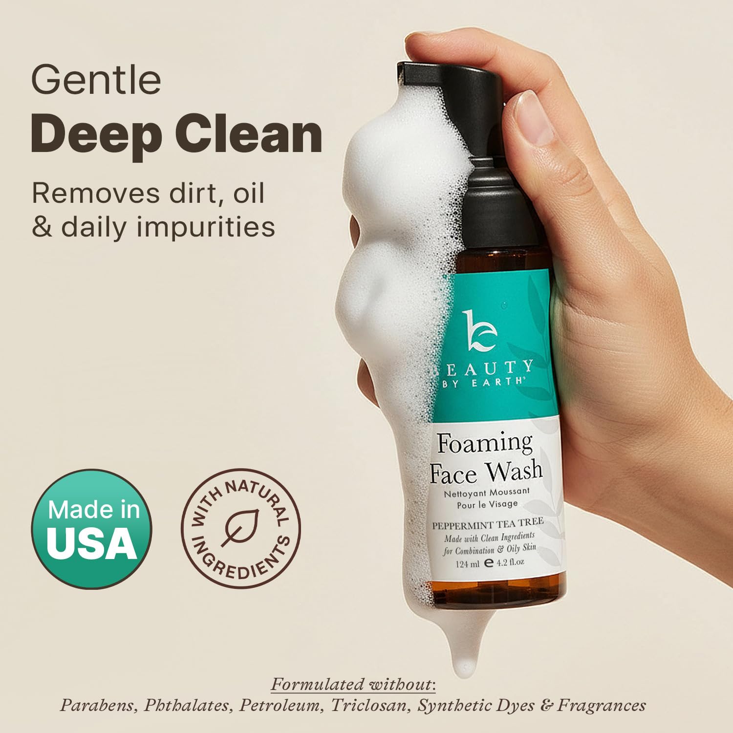 Pump bottle design enables easy, mess-free application during morning routines.