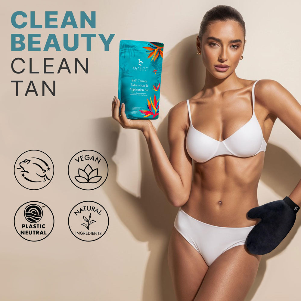 Beauty by Earth formule non toxique: soin sûr et naturel pour le bronzage progressif.