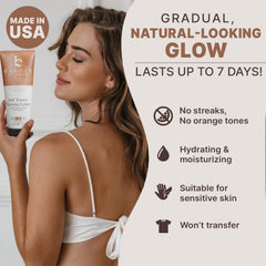 Beauty by Earth gant d’application posant la lotion sans traces.