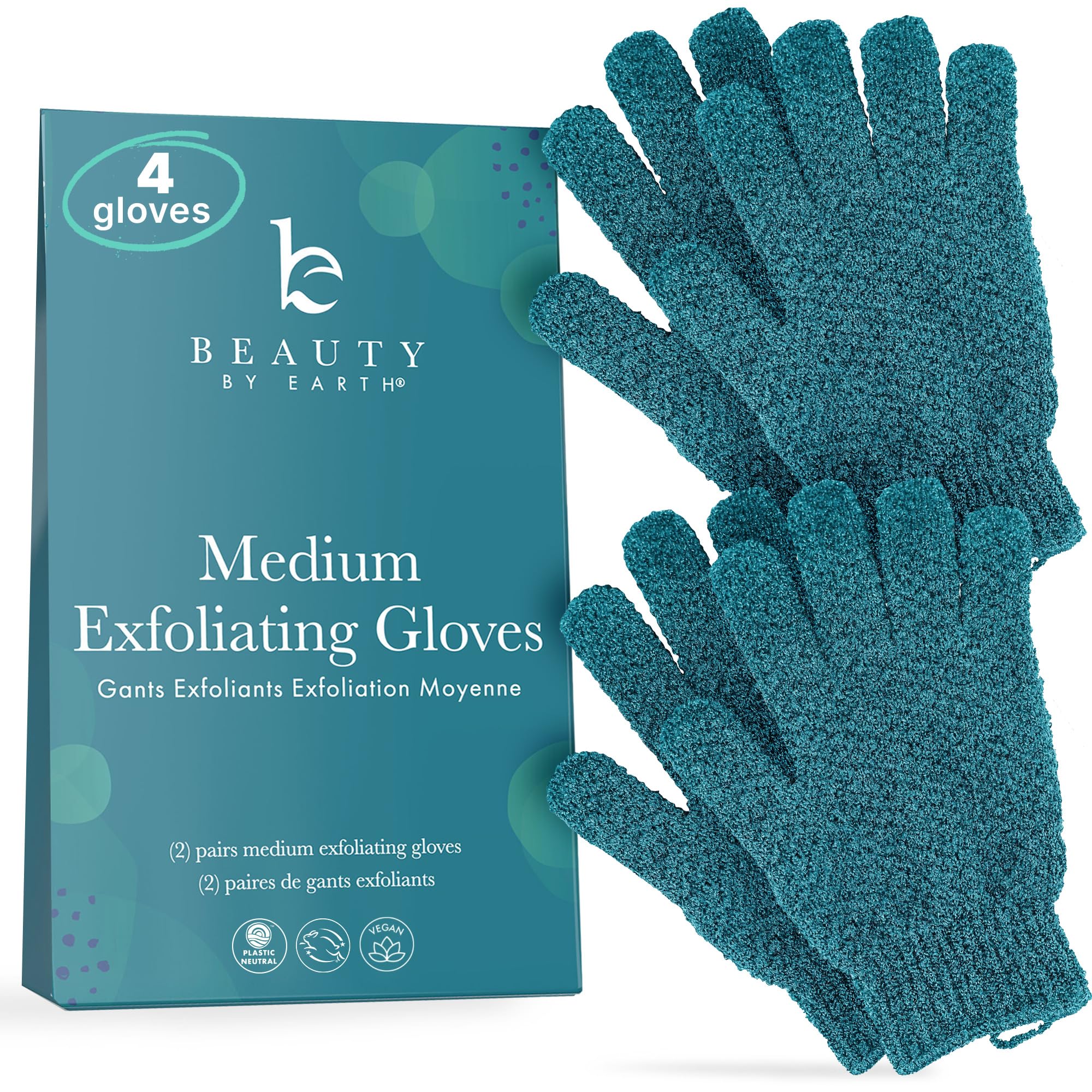 Beauty by Earth gant exfoliant corps moyen en action, peau plus lisse et éclatante