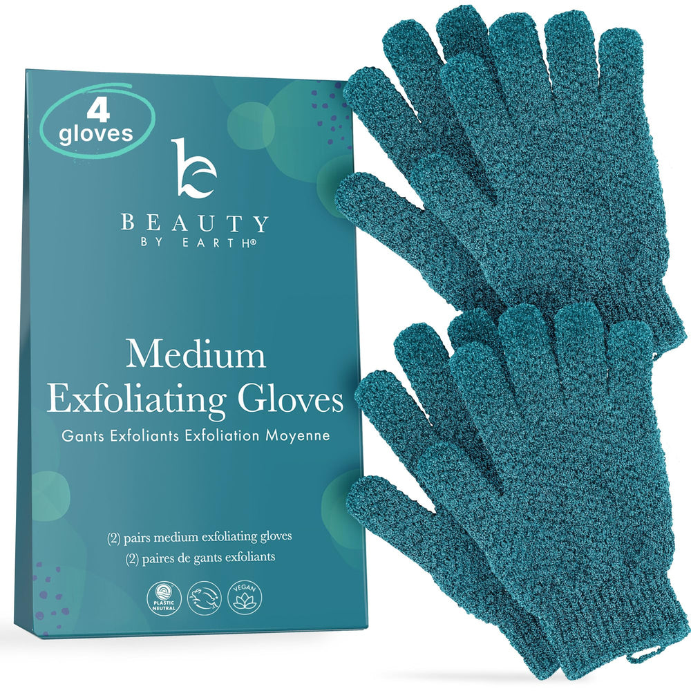 Beauty by Earth gant exfoliant corps moyen en action, peau plus lisse et éclatante