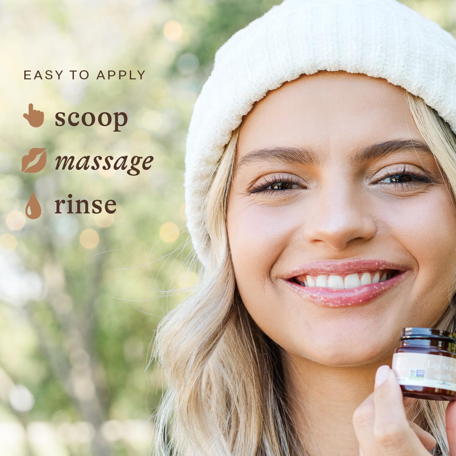 Massage du gommage lèvres vanille pour un rituel rapide