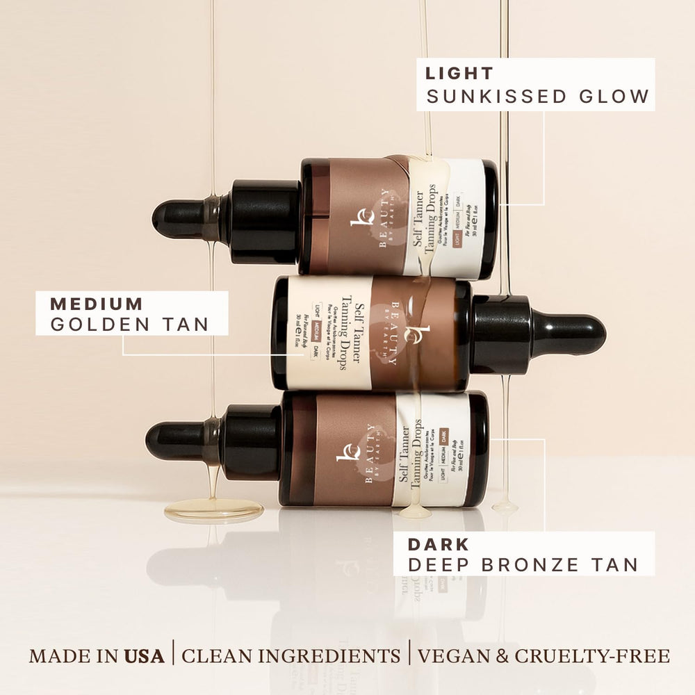 Beauty by Earth gouttes auto-bronzage visage huile d'avocat pour nourrir la peau.