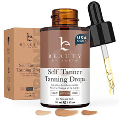 Beauty by Earth gouttes autobronzantes visage moyen flacon, teint progressif et naturel.