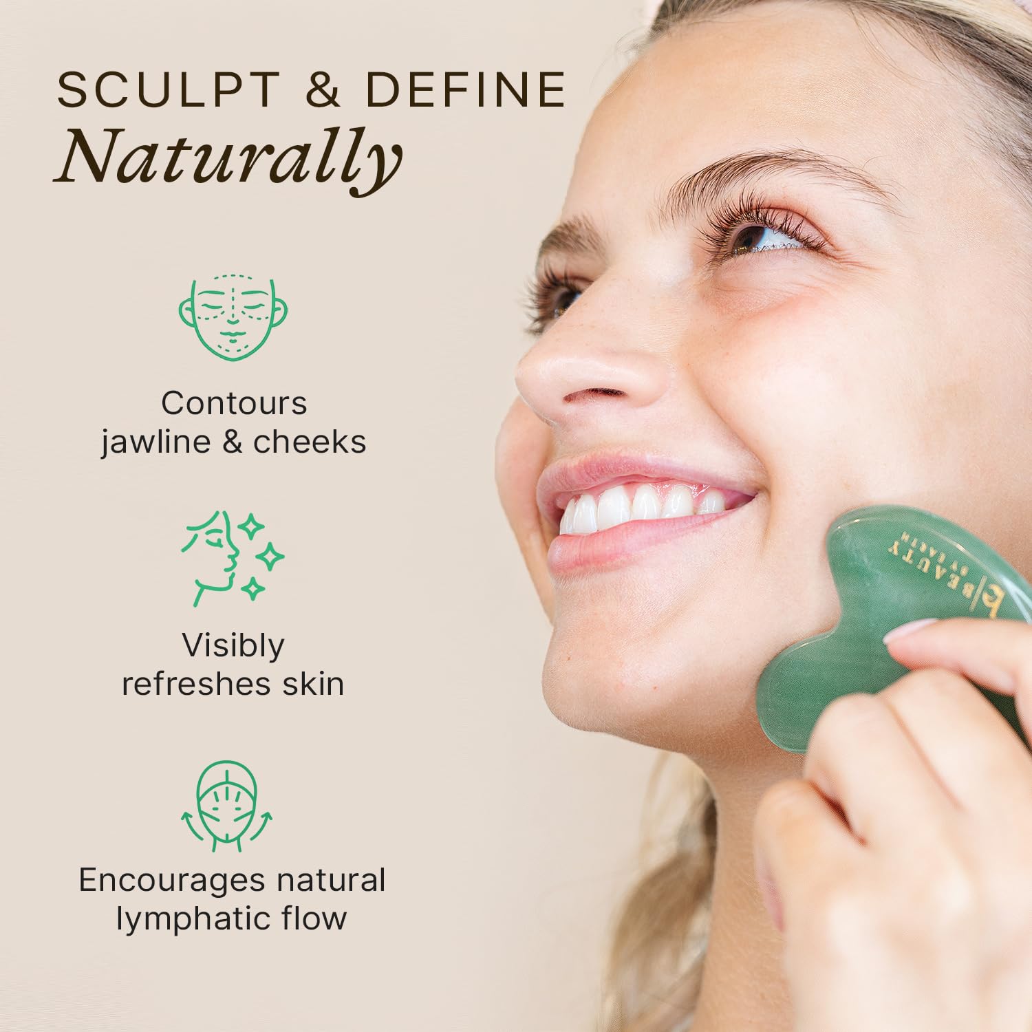 Beauty by Earth guasha visage massage détend les muscles du visage.