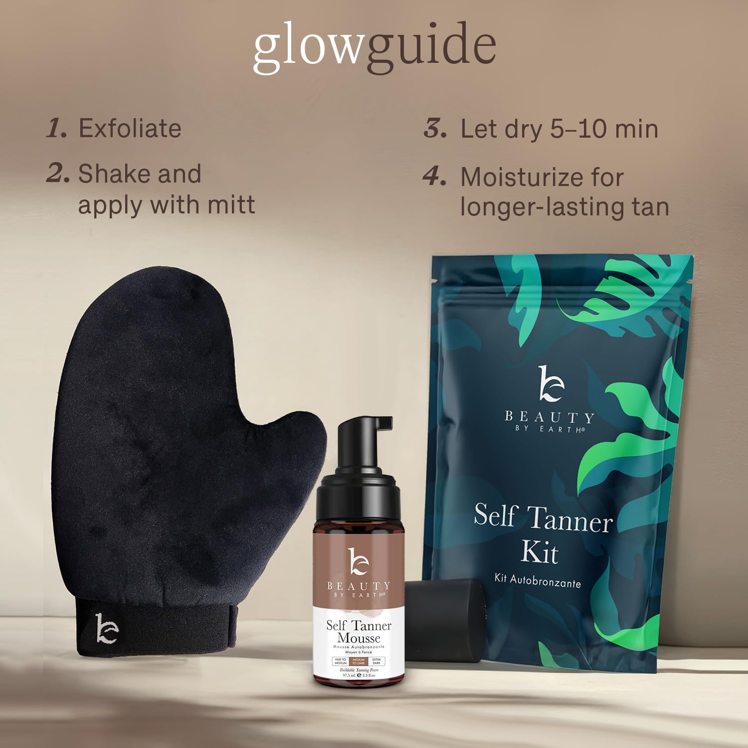 Beauty by Earth Ingrédients Naturels Biologiques – soin hydratant après application.