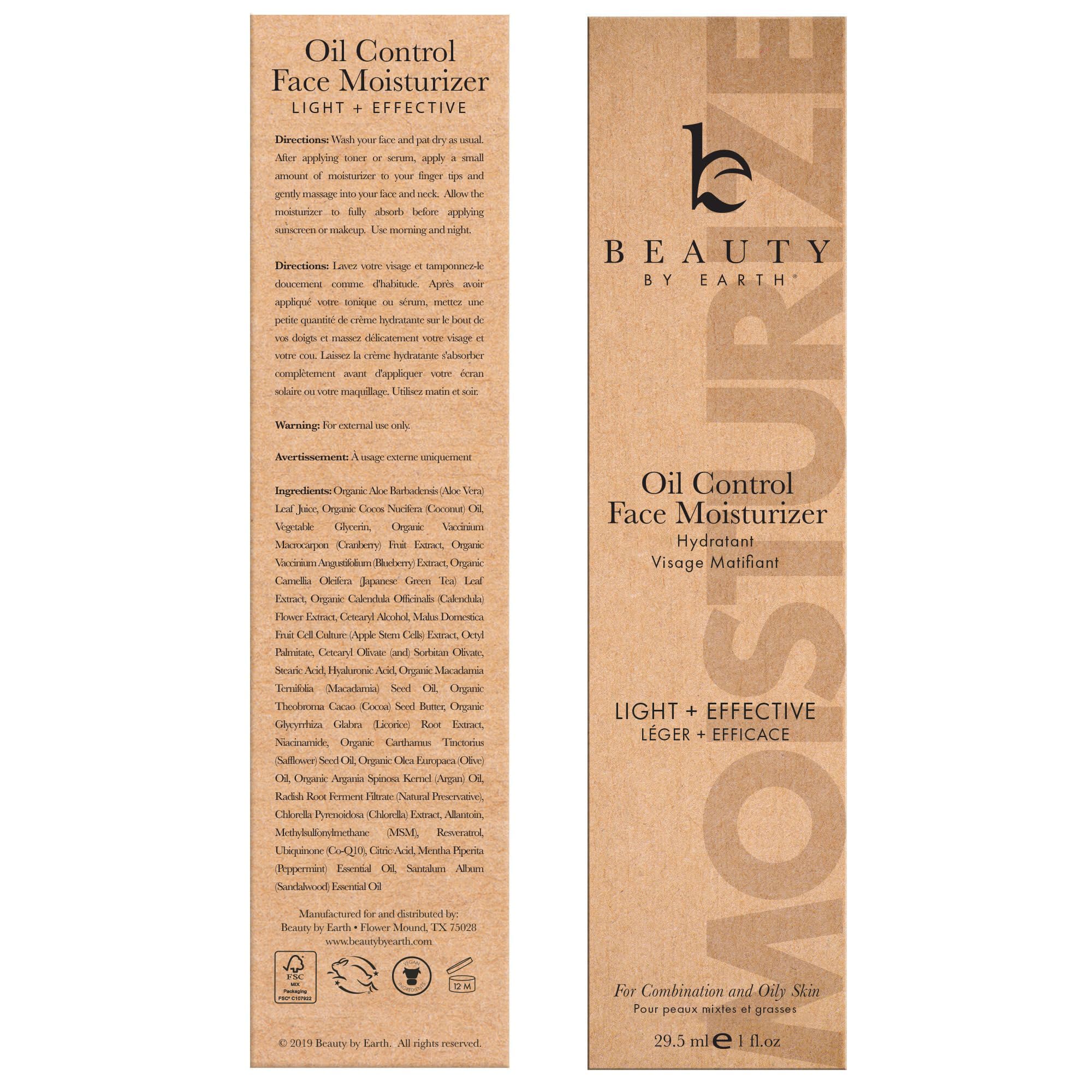 Beauty by Earth Oil Control: parfait pour routine quotidienne, peau grasse et acné.