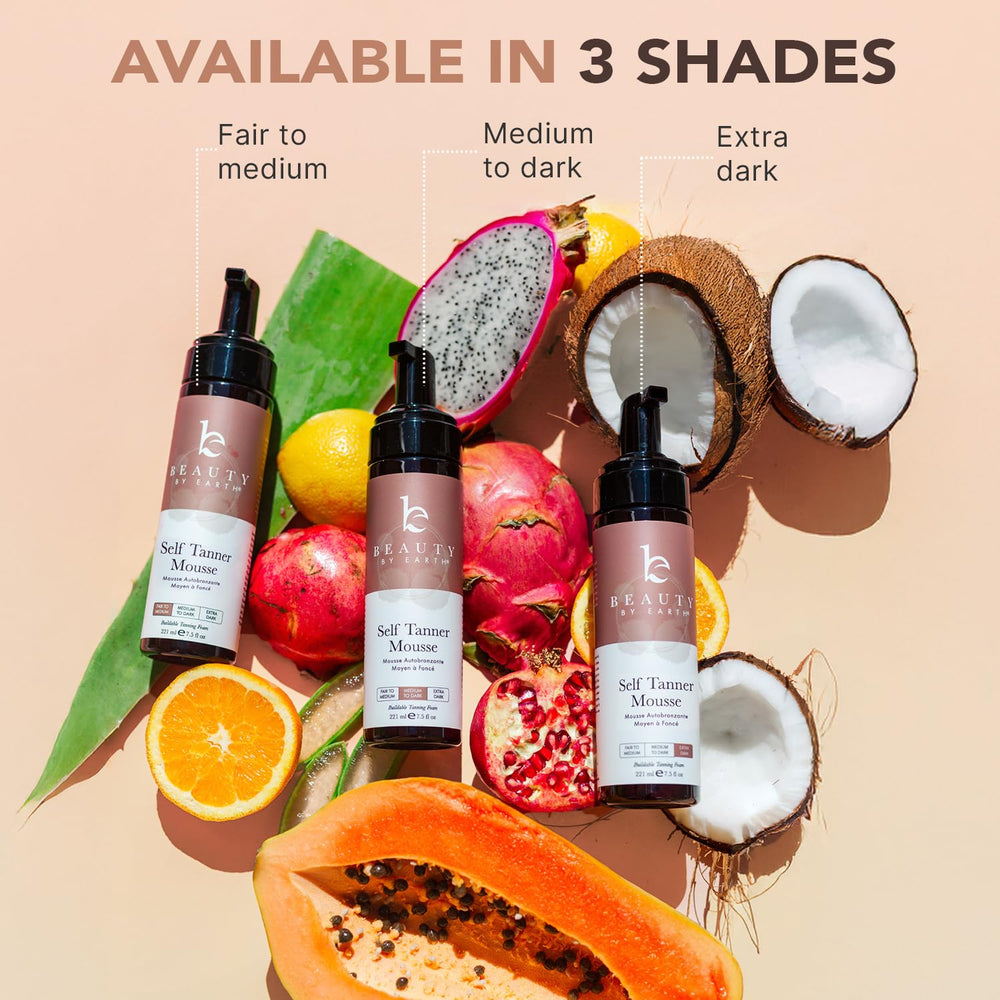 Beauty by Earth Self Tanner Mousse : plaisir d'une peau dorée sans orange ni résidu.