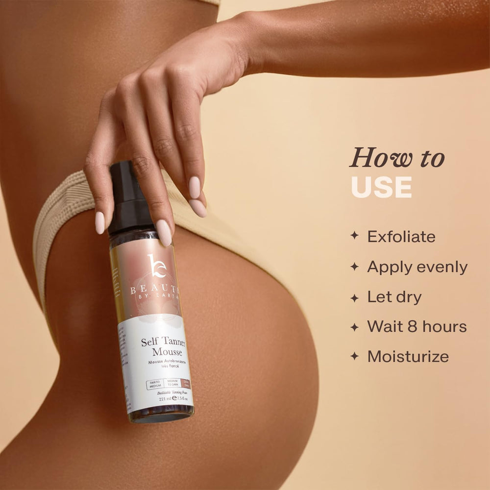 Beauty by Earth Self Tanner Mousse: sans parfum agressif et texture légère