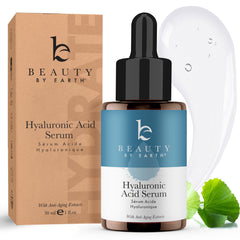 Sérum Beauty by Earth dans un flacon, hydratation en profondeur pour peau douce.