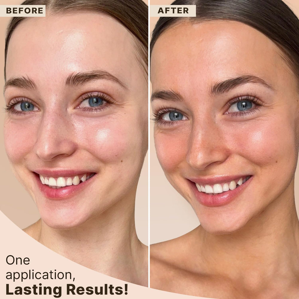 Beauty by Earth: application fluide du sérum autobronzant sur le visage.