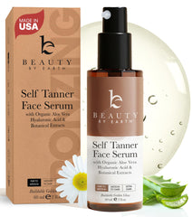 Beauty by Earth — sérum autobronzant visage, bouteille prête à l’emploi.