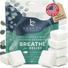 Bombes de douche Beauty by Earth aromathérapie libérant eucalyptus frais.