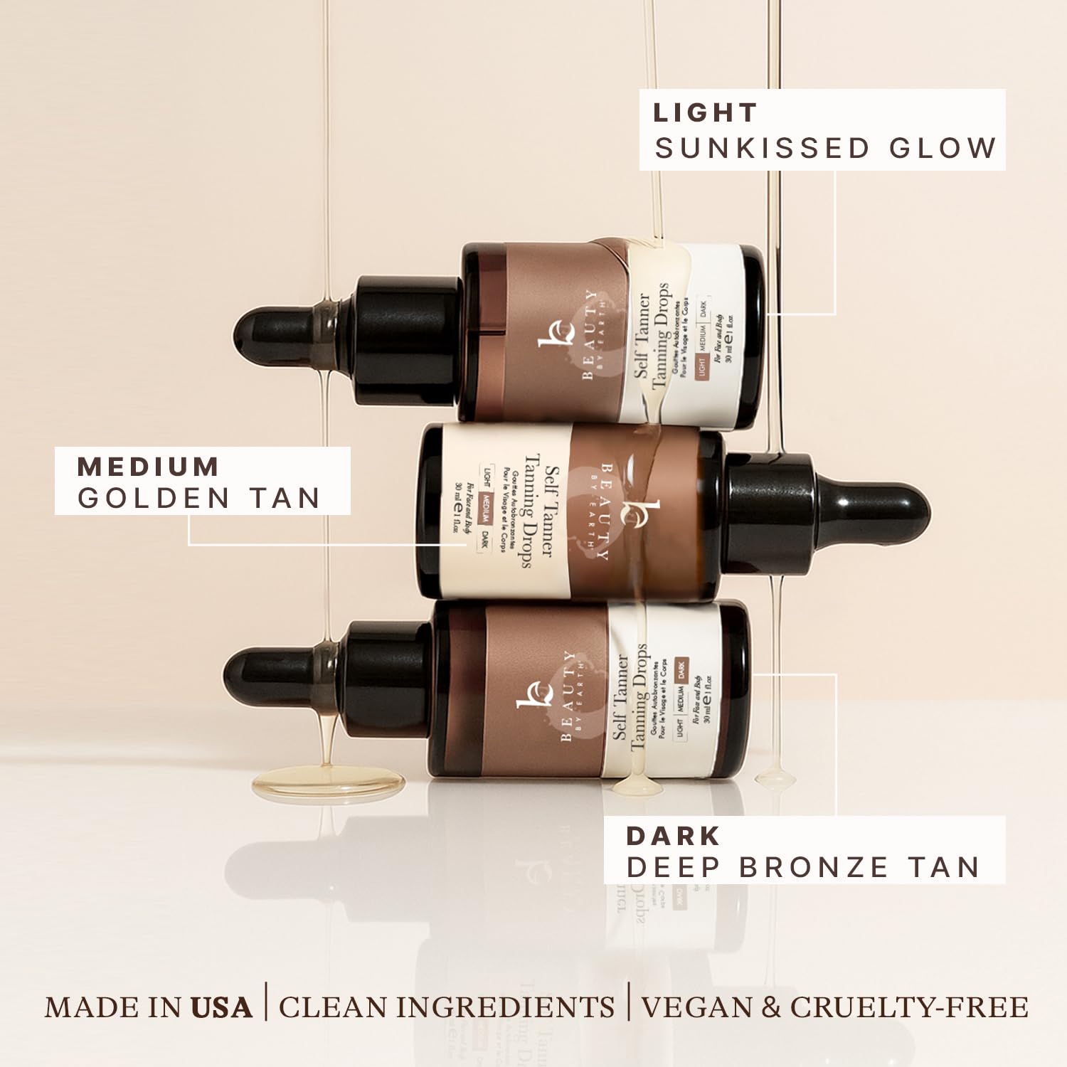 Beauty by Earth teinte moyenne offre glow naturel pour visage et corps.