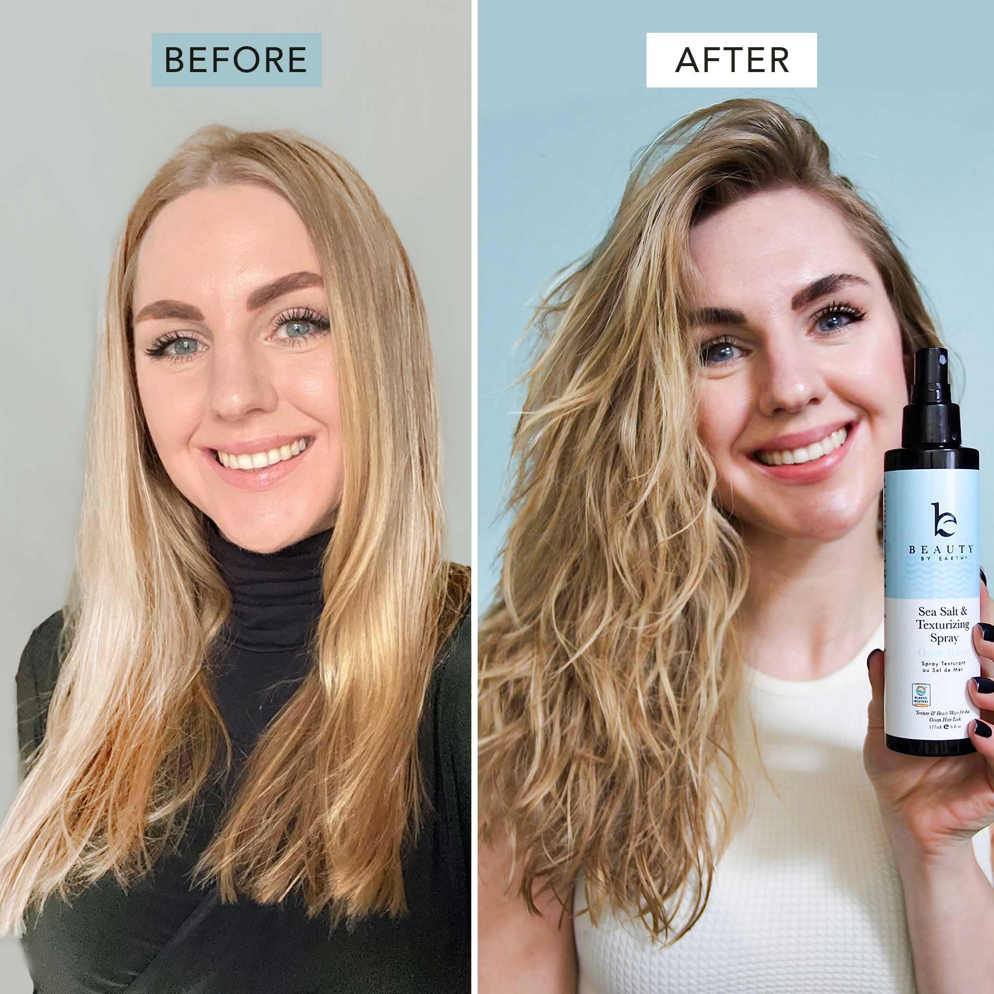 Beauty by Earth - texture plage vagues sur cheveux lors d une journée plage.