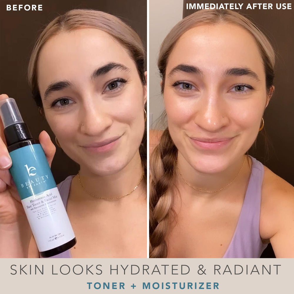 Ingrédients organiques visibles sur l’étiquette du toner Beauty by Earth.