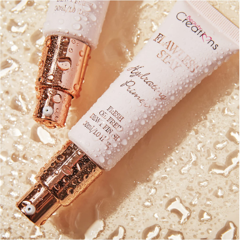 Base hydratante Flawless Stay par Beauty Creations : application sur le visage pour un teint plus uniforme.