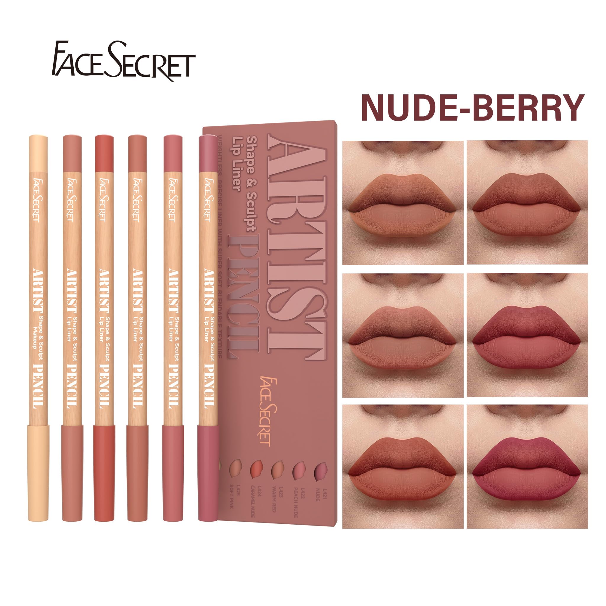 Crayon contour lèvres nu Beauty Glazed, finition mate et glisse douce.
