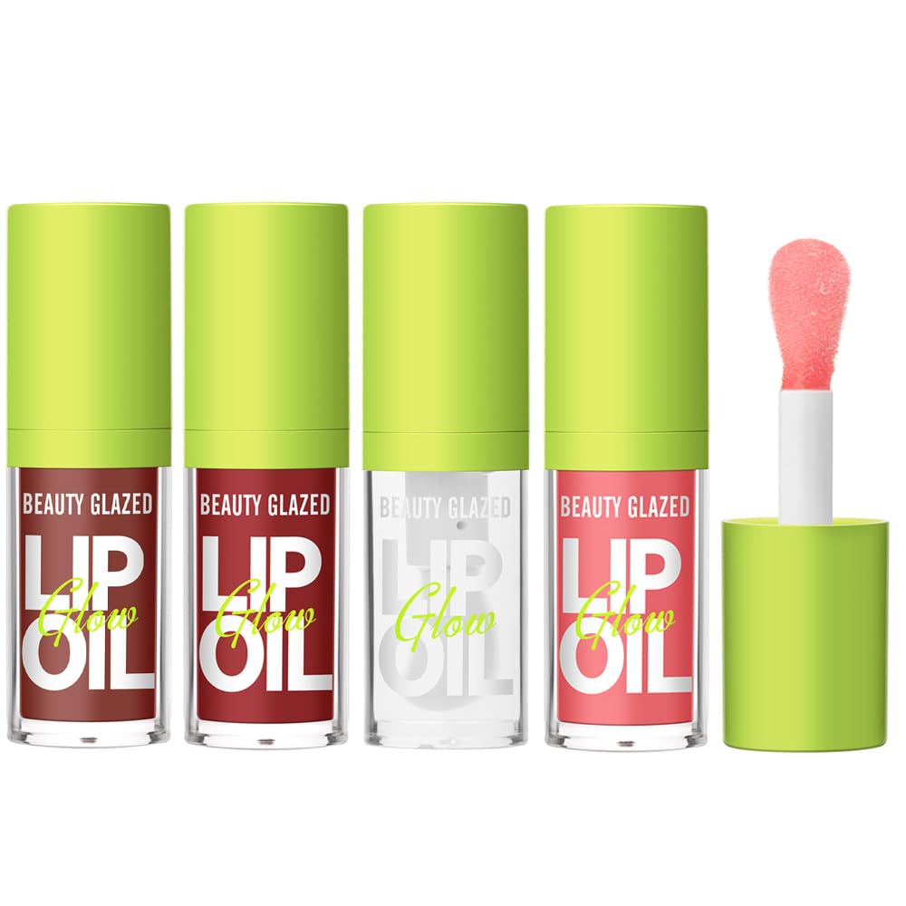 Beauty Glazed huile lèvres avec grande brosse pour une application précise et uniforme.