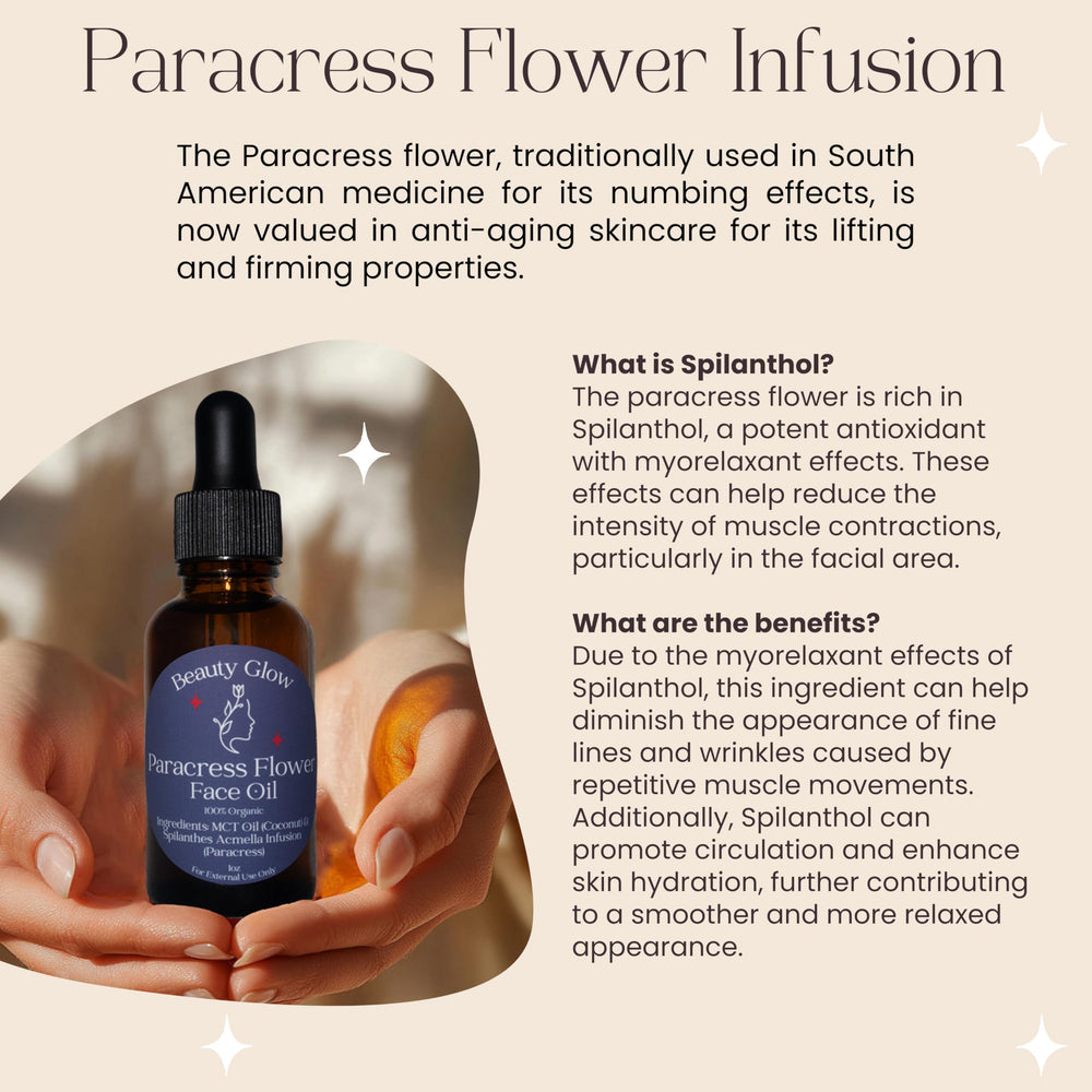 Beauty Glow Paracress peau hydratée: huile qui adoucit les rides d'expression