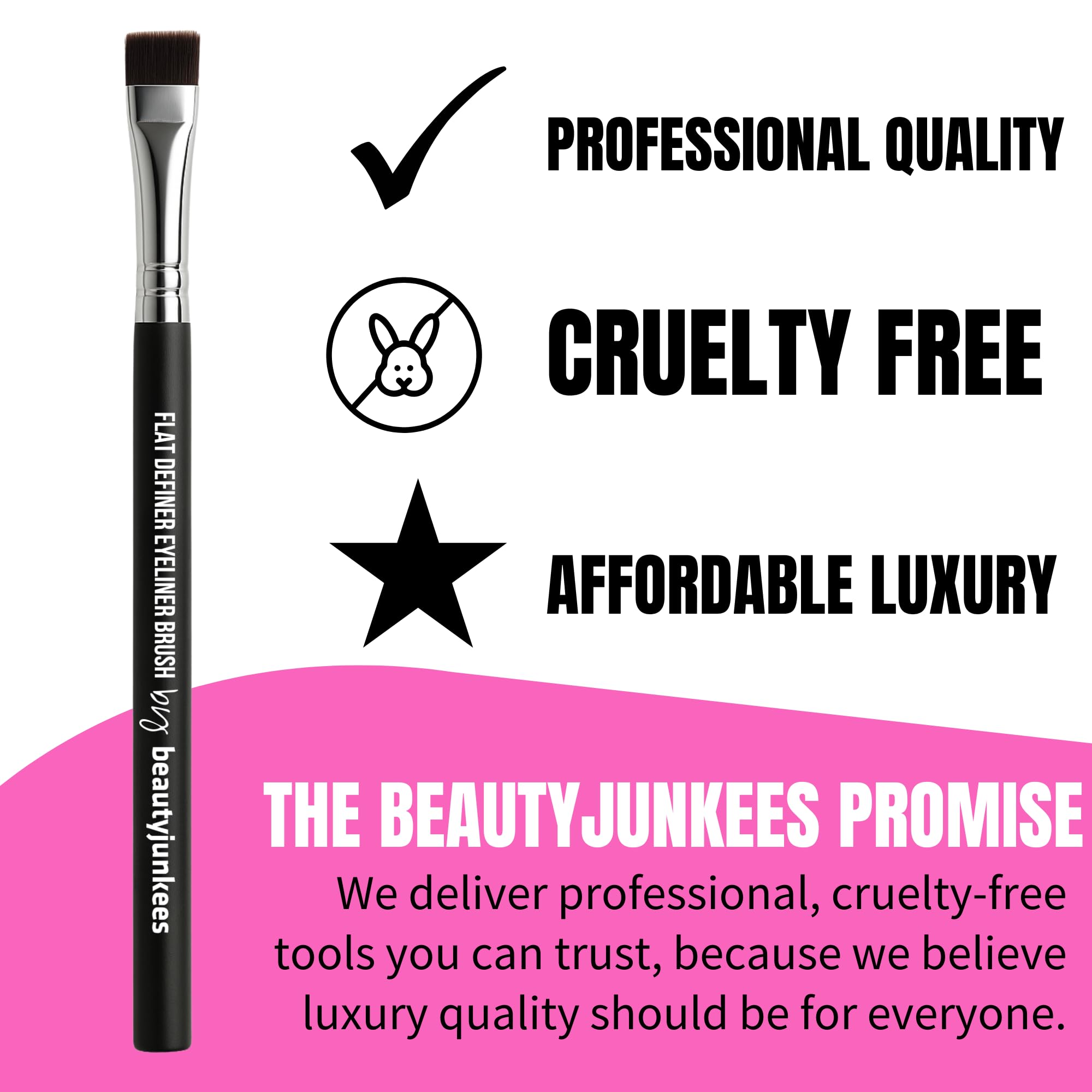 Brosse Beauty Junkees pour application poudre plat, finition uniforme.