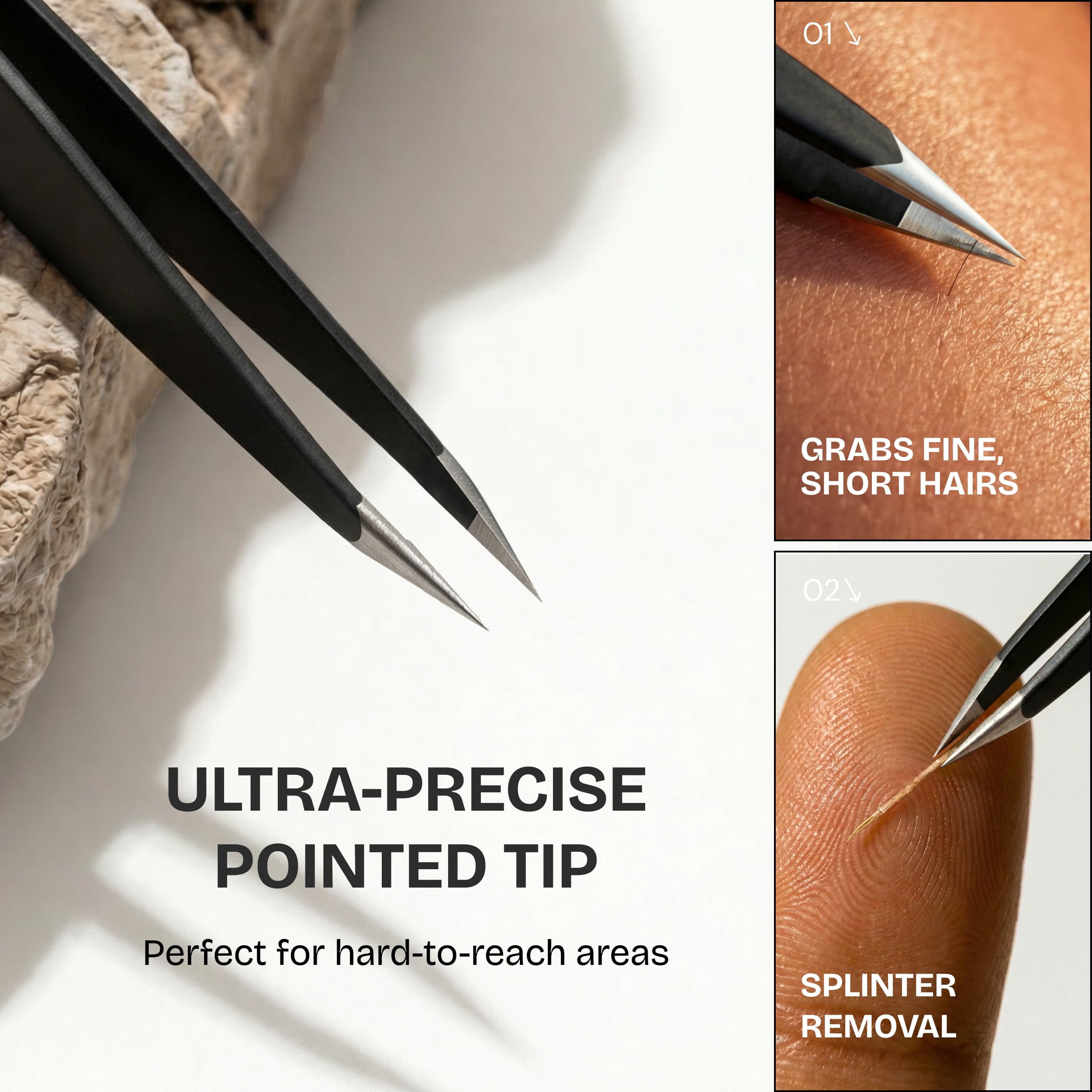 Beauty Power Tweezers design ultra précis pour soins du visage.