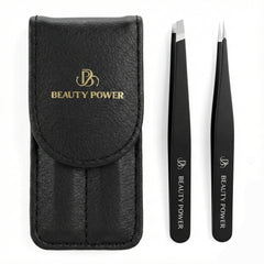 Beauty Power Tweezers avec lames inclinées pour précision des sourcils.