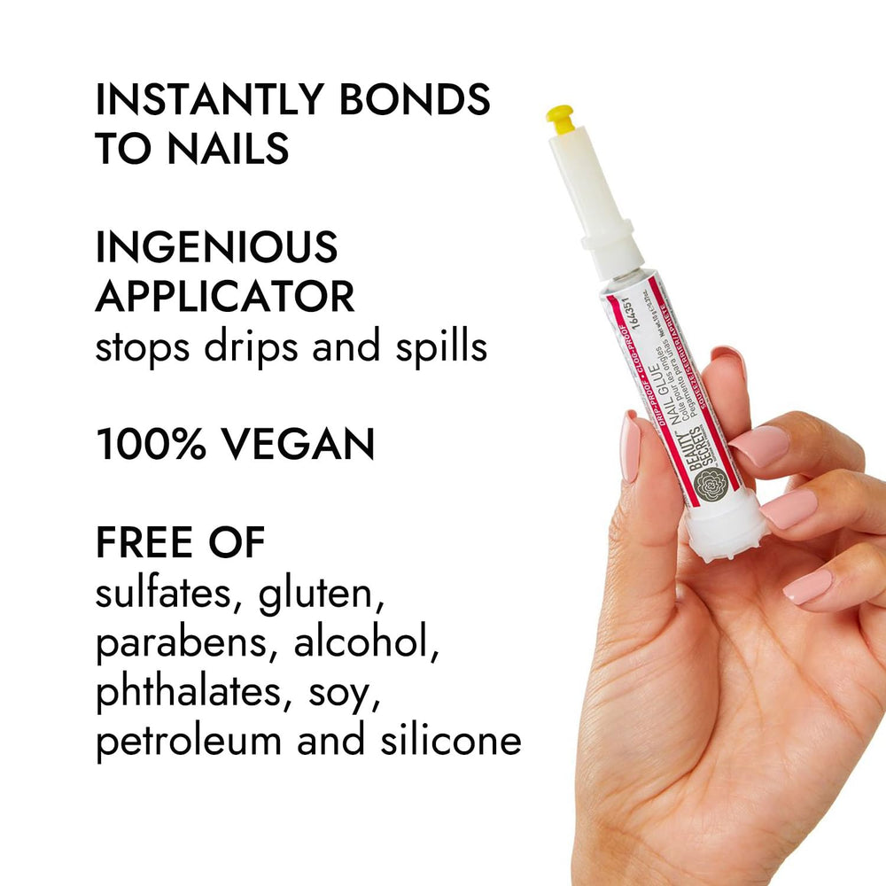Beauty Secrets Colle Ongles anti goutte et anti bouchon pour éviter les débordements.