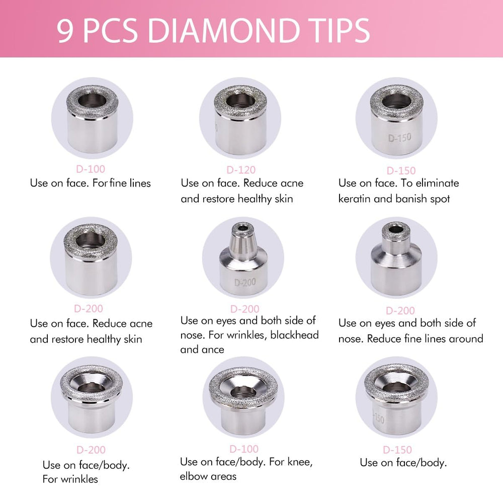 Beauty Star ensemble têtes diamant et support pratique pour rangement.