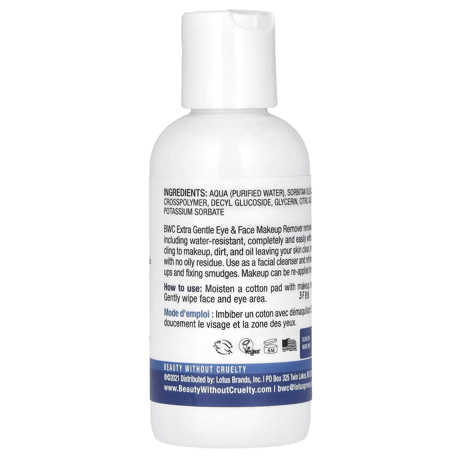 Beauty Without Cruelty eye make-up remover close-up showing creamy cleansing action