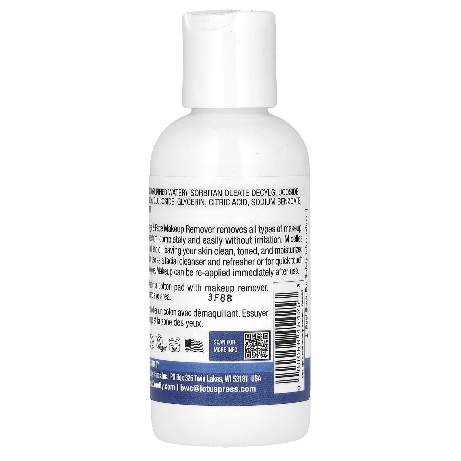 Beauty Without Cruelty eye make-up remover ingredients highlight soothing botanicals