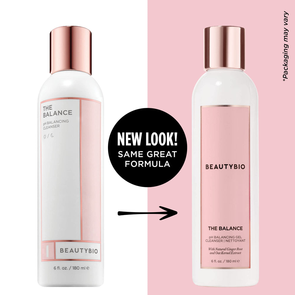 BeautyBio Balance : emballage pratique de 6 onces liquides.
