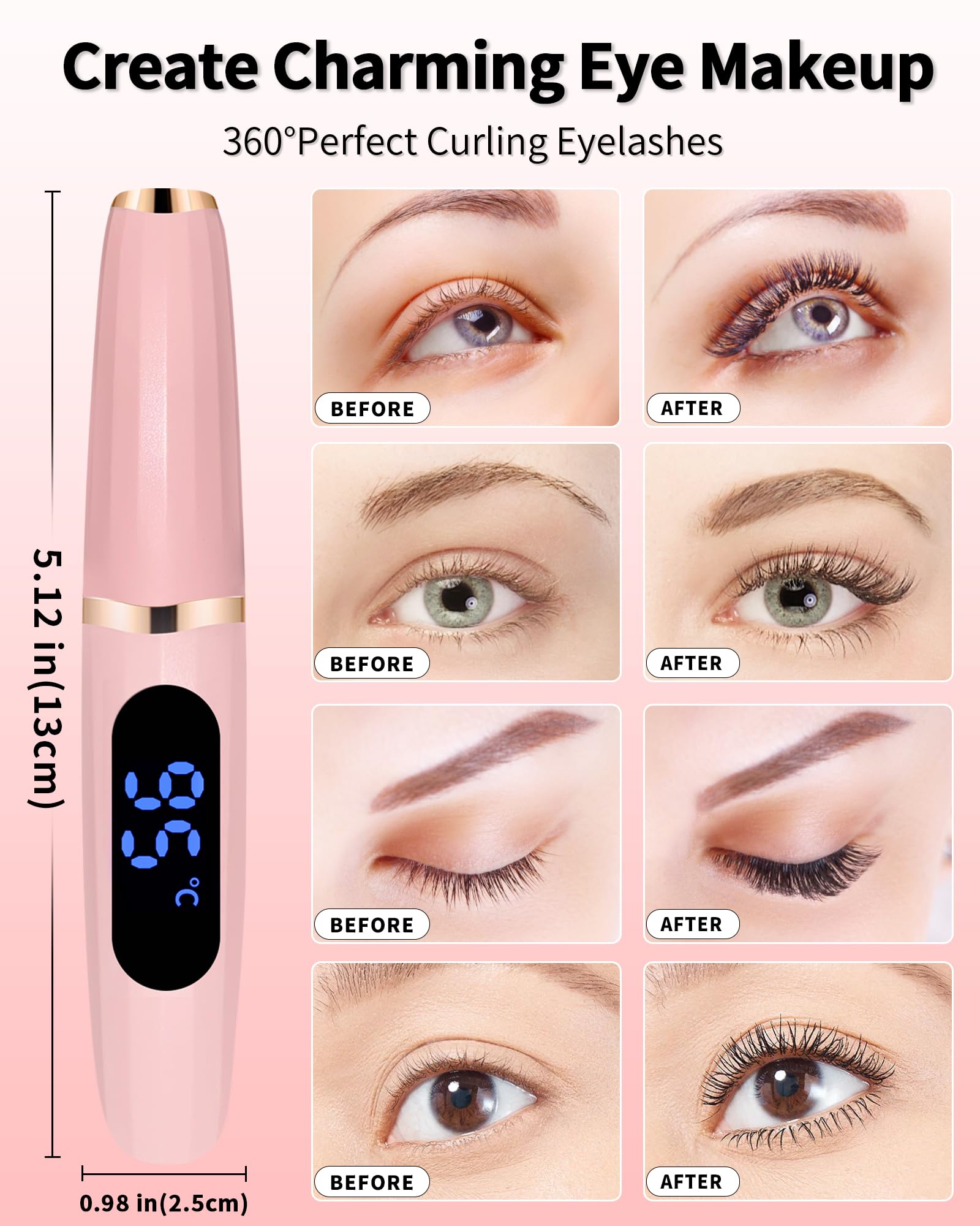 BeautyCurls cure-cils chauffant chauffe rapidement en 10-30 secondes.