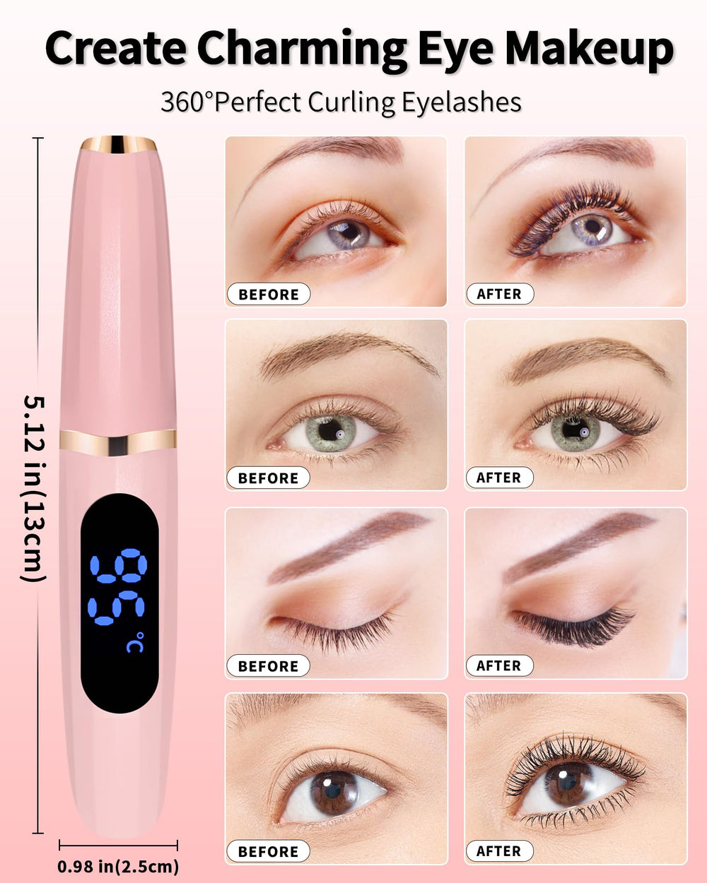 BeautyCurls cure-cils chauffant chauffe rapidement en 10-30 secondes.