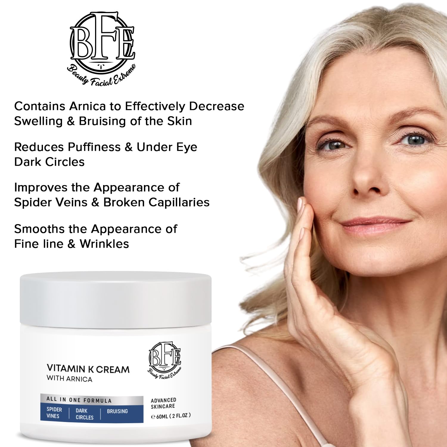 Beauty Facial Extreme Vitamin K crème – texture riche prête à l'application.