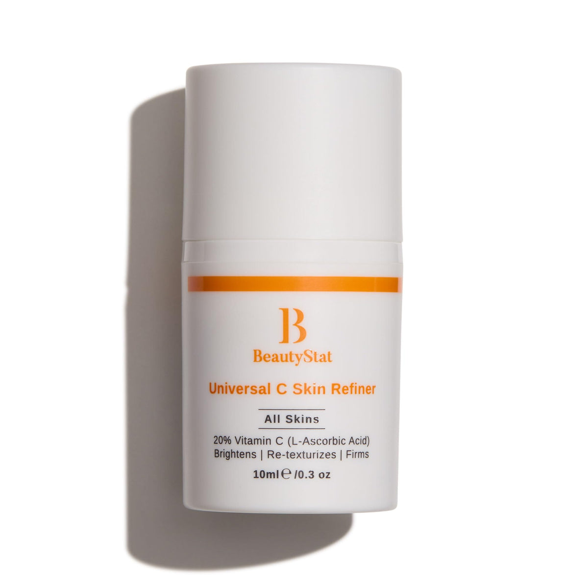 BeautyStat Universal C Skin Refiner: bouteille avec pompe pour une application précise et efficace.