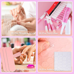 Languettes adhésives Bebbtiy, solution rapide pour fixer les faux ongles.