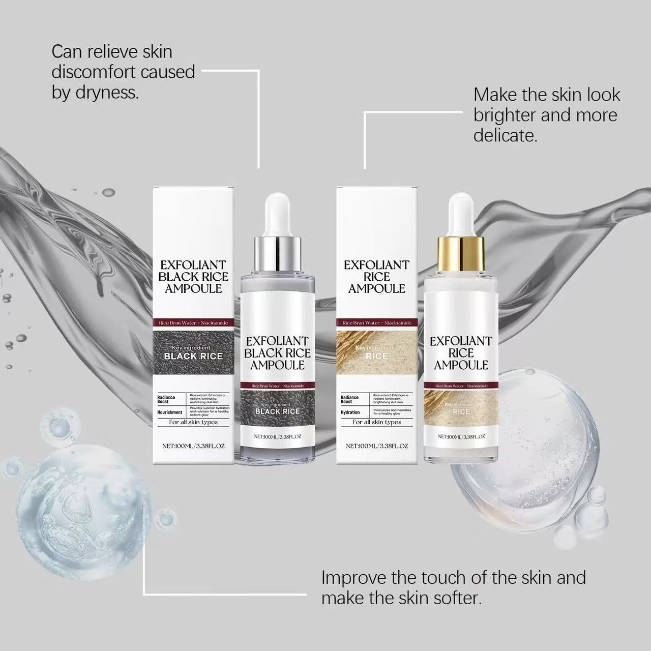 BEBIR Peel Shot Glow riz blanc nourrissant pour texture douce.