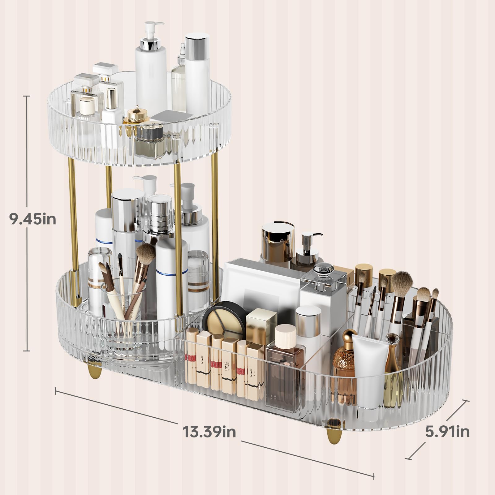 Beborxue rangement cosmétiques grande capacité avec plateaux rotatifs