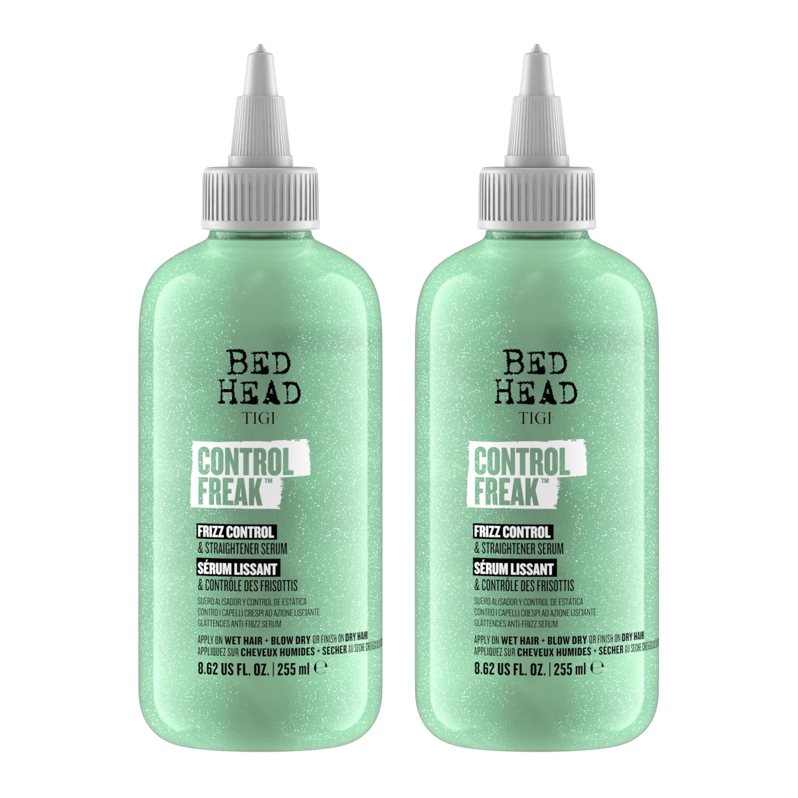 Sérum Bed Head Control Freak en bouteille, maîtrise les frisottis et apporte de la douceur.